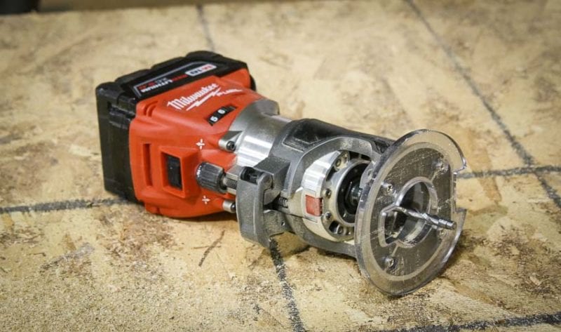 Milwaukee Cordless Compact Router angled