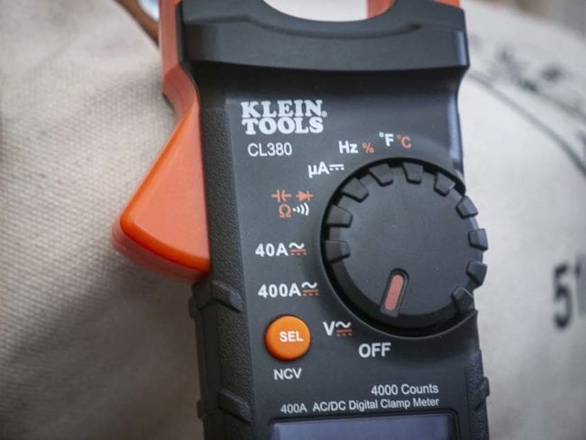 Klein CL380 meter mode dial