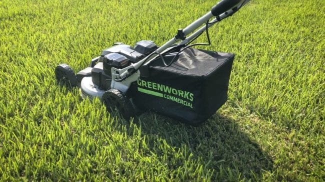 Greenworks GMS250 lawn mower testing