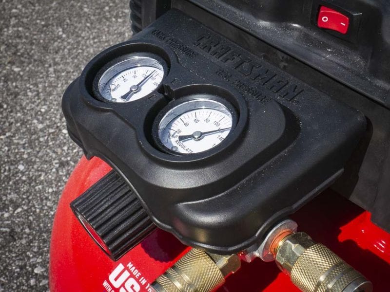 Craftsman 6-gallon air compressor gauges