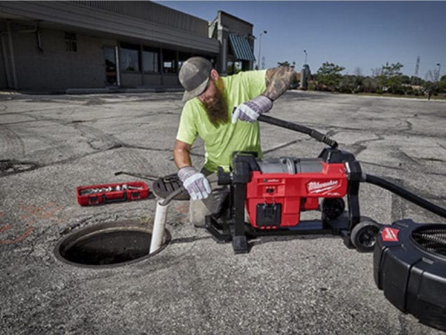 Milwaukee M18 Fuel Sewer Sectional Machine with Cable Drive