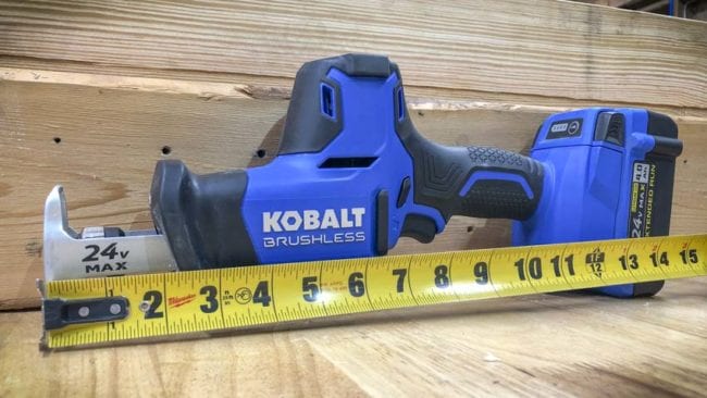 Kobalt 24V Max Brushless One-Hand Reciprocating Saw Length