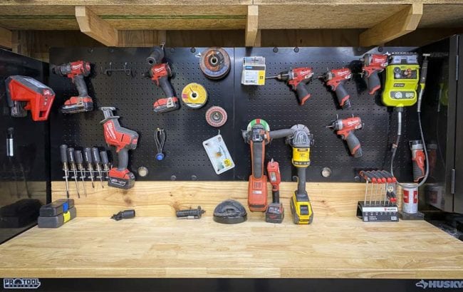 traditional pegboard tool hangers