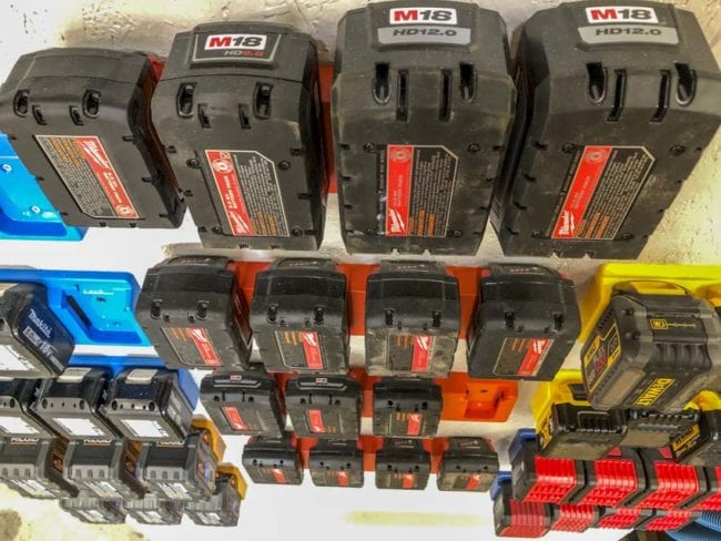 Portapilas para 48 herramientas |  Almacenamiento de baterías de herramientas eléctricas