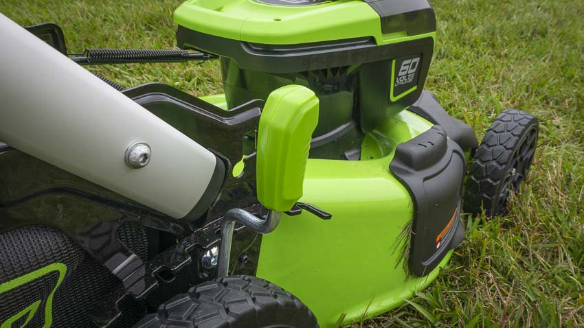 Greenworks 60V lawnmower height adjust