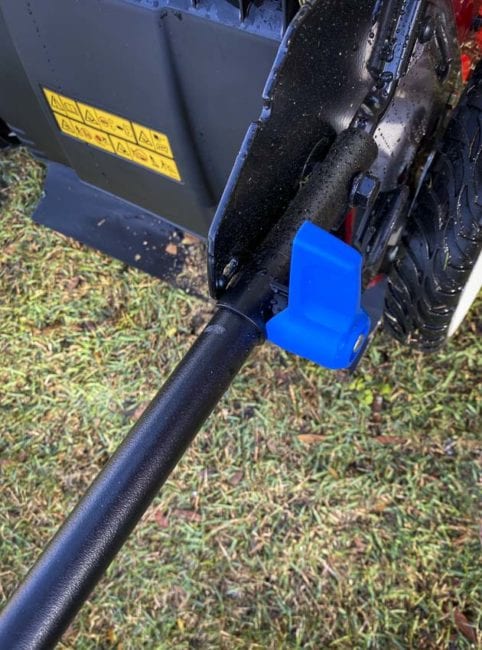 Toro 60V lawn mower handle lock