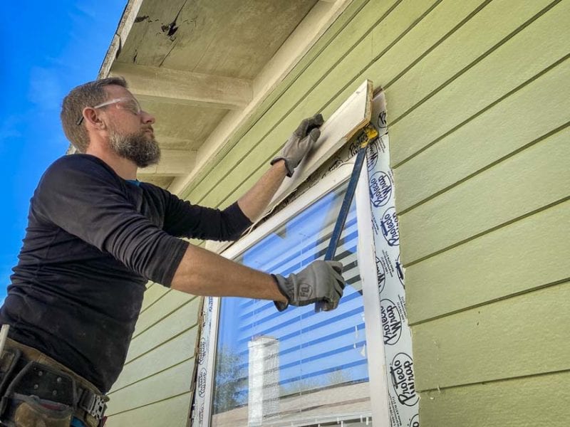 replace exterior window trim HardieTrim