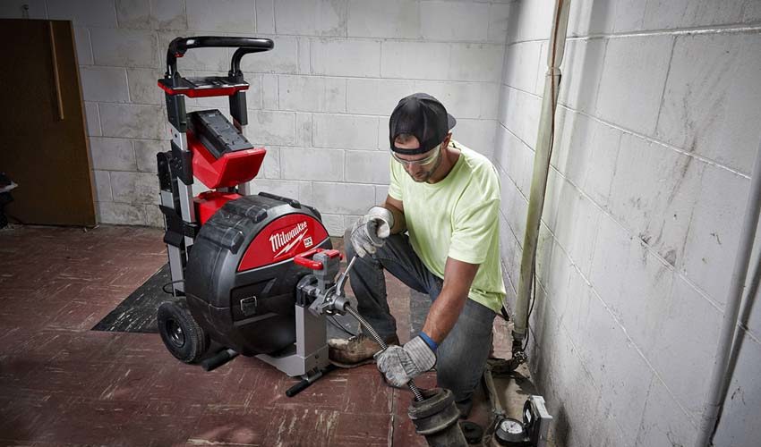 Cordless Drain Clearing Tools - Milwaukee MX Fuel Cordless Sewer Drum Machine