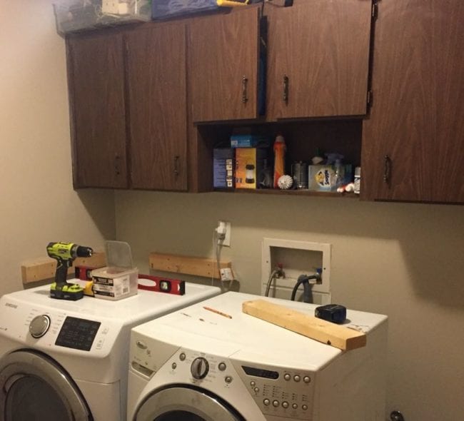 laundry room makeover before