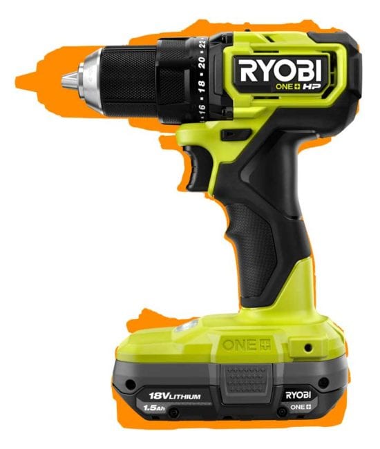 Ryobi HP brushless drill size difference