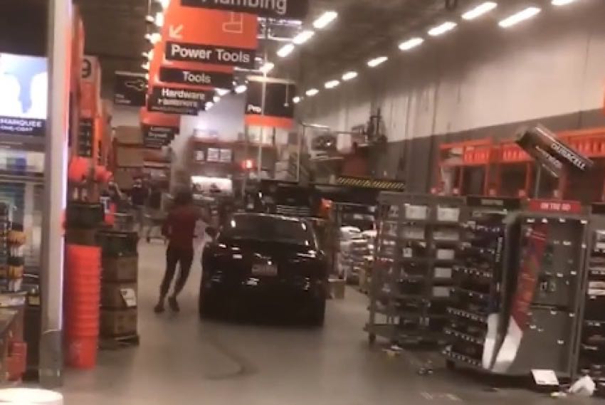 Woman Plows Car Into Home Depot