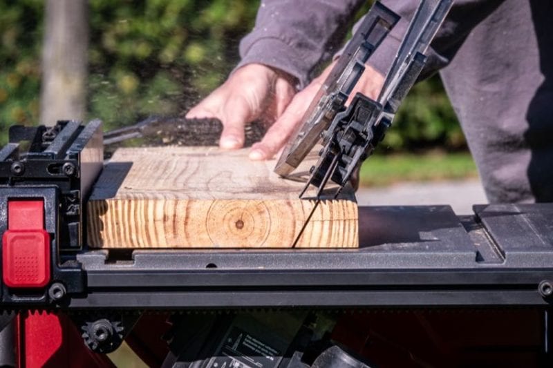 Miter cuts with a table saw