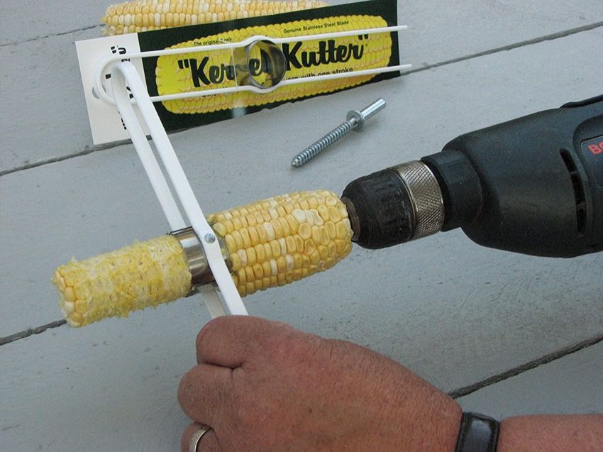 cordless drill corn cob cutter