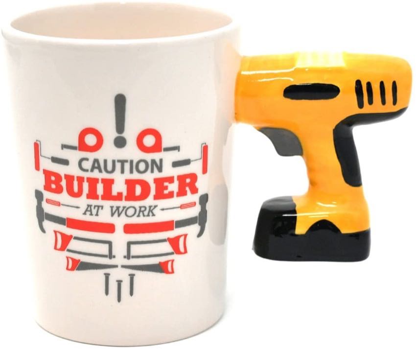 drill handle coffee mug best construction gag gifts