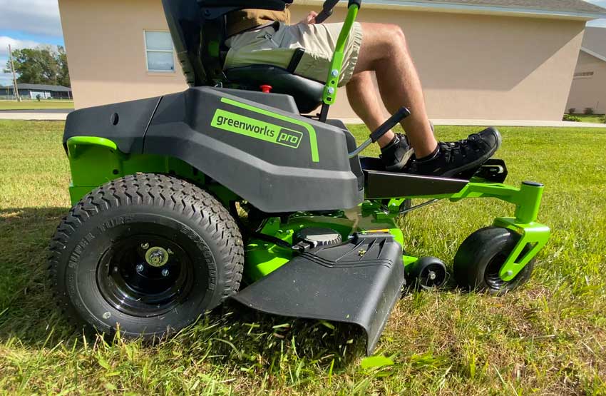 greenworkstools-60V 42 Cordless Battery CrossoverZ Zero Turn Riding Lawn Mower 3-Tool Combo Kit w/ Six (6) Batteries & Three (3) Chargers 