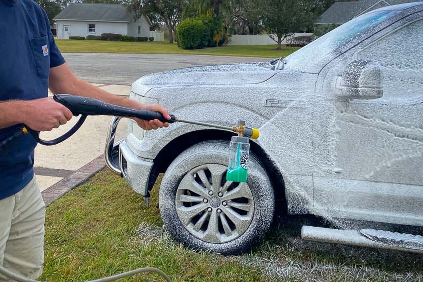 Chemical Expert Big Mouth Max Release Foam Cannon in Use