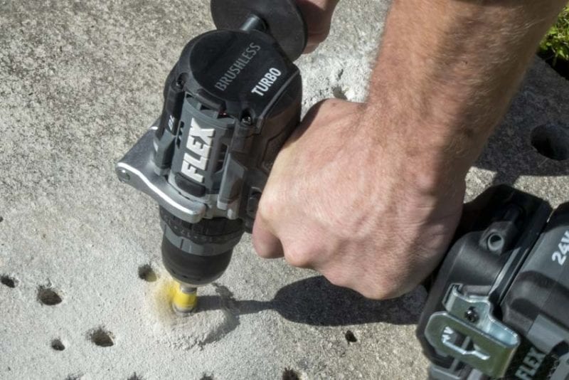 Flex 24V Brushless Hammer Drill with Turbo Concrete Drilling