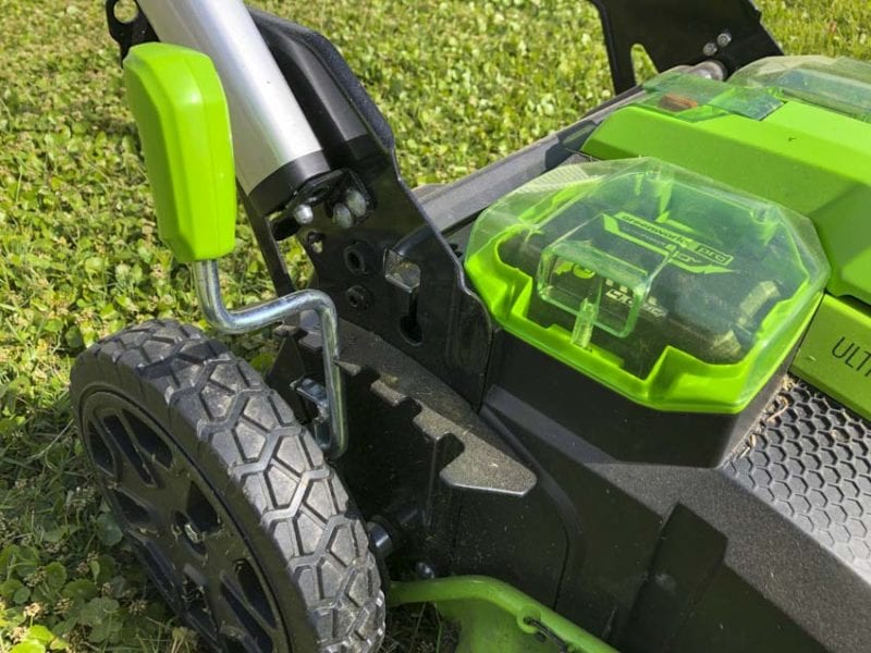 Greenworks Pro 60V 25" Self-Propelled Lawn Mower Height Adjustment