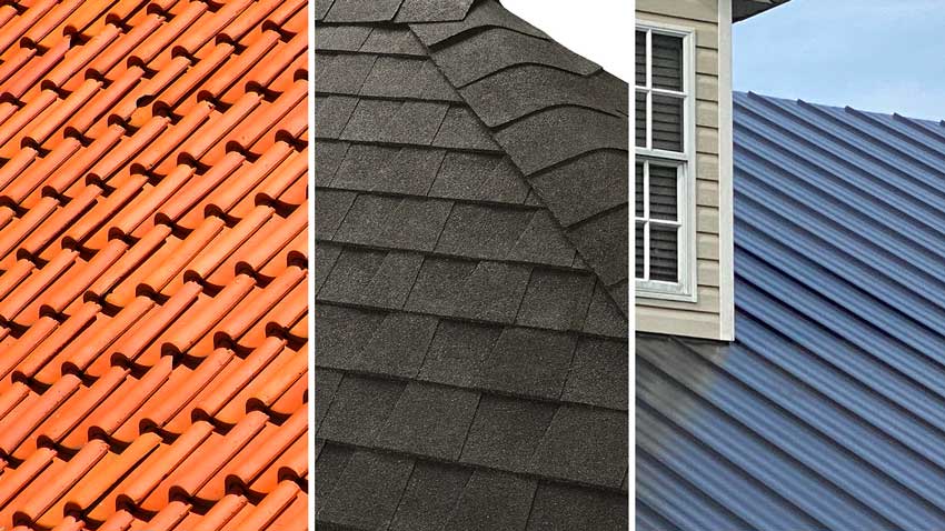 difference between tile vs metal vs shingle roofs choosing