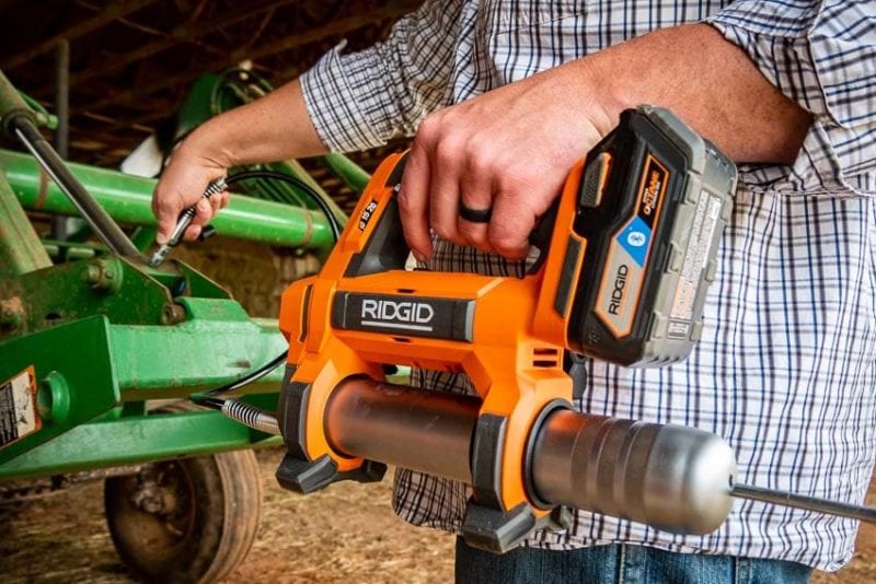 Ridgid battery operated grease gun clearance