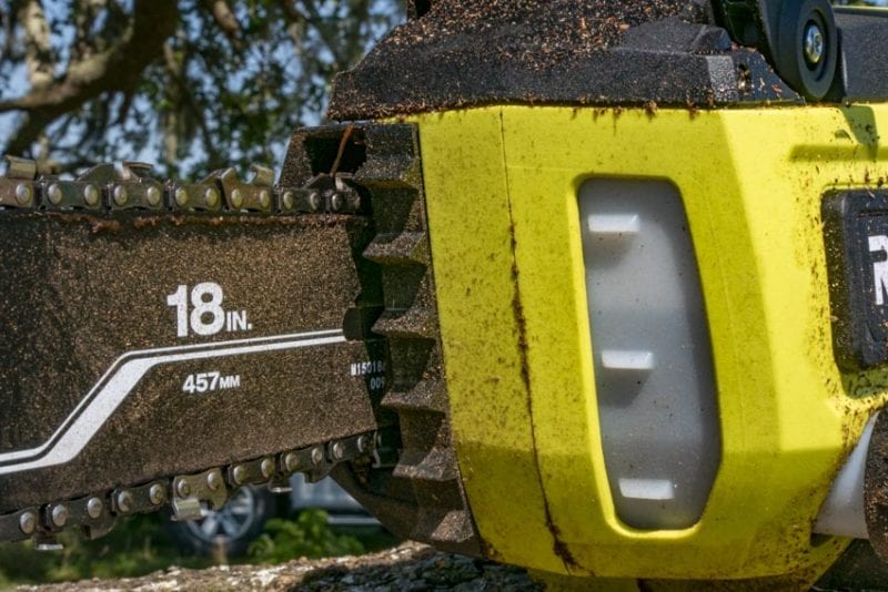 Ryobi 40V HP Brushless 18" Chainsaw Review RY40580 6 flex spike