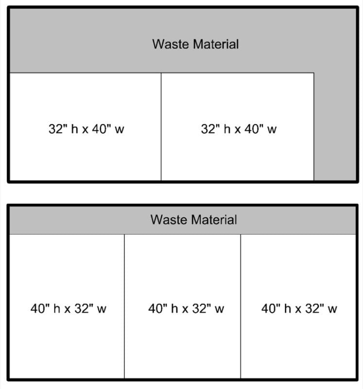 optimizing waste material when laying out plywood