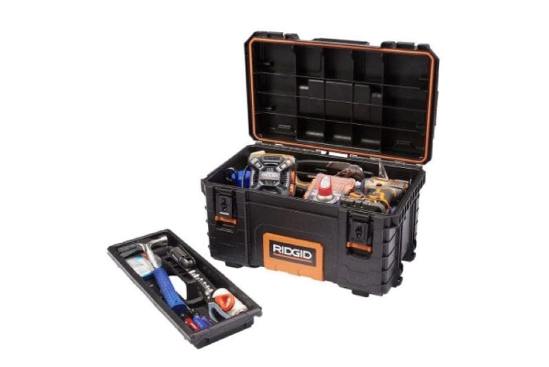 Ridgid Mobile Job Box 2 Wheels Tool Storage Box High Impact Resin 28 Inch  New