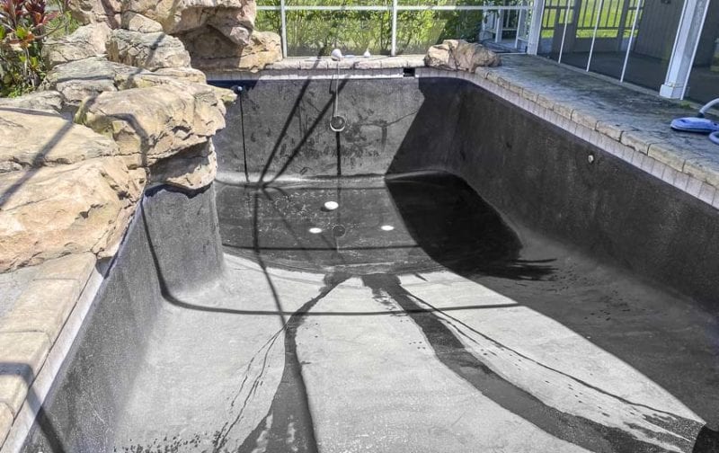 pool emptied return drains