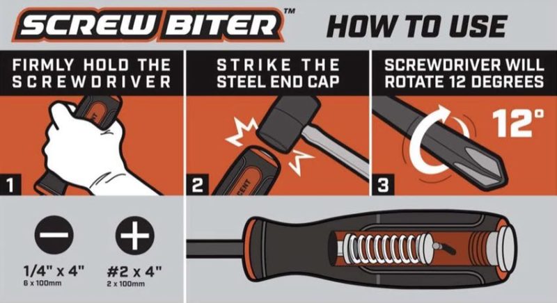 Crescent screw biter extraction screwdriver instructions