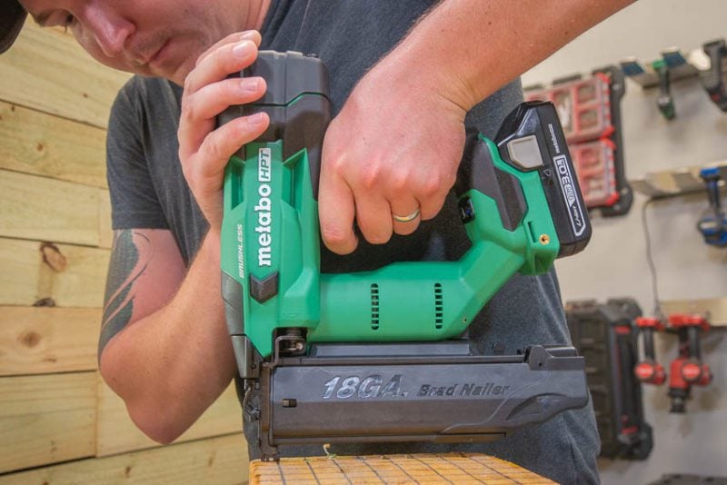 Metabo 18V 18ga. Brad Nailer Action