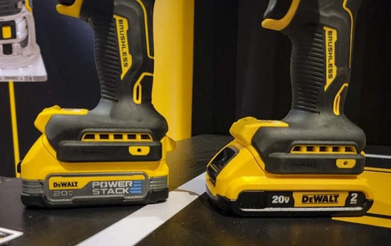 DeWalt PowerStack battery vs compact 20V pack