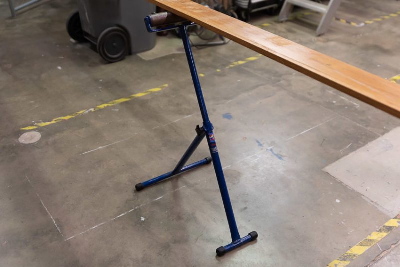 Rolling stand used with a table saw