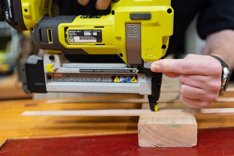 Ryobi P361 staple depth control