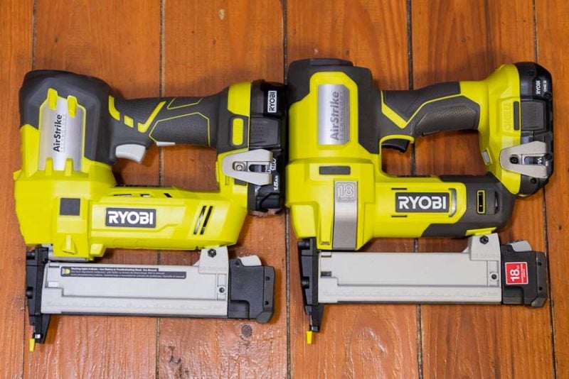 Old Ryobi P360 vs. new Ryobi P361 narrow crown stapler