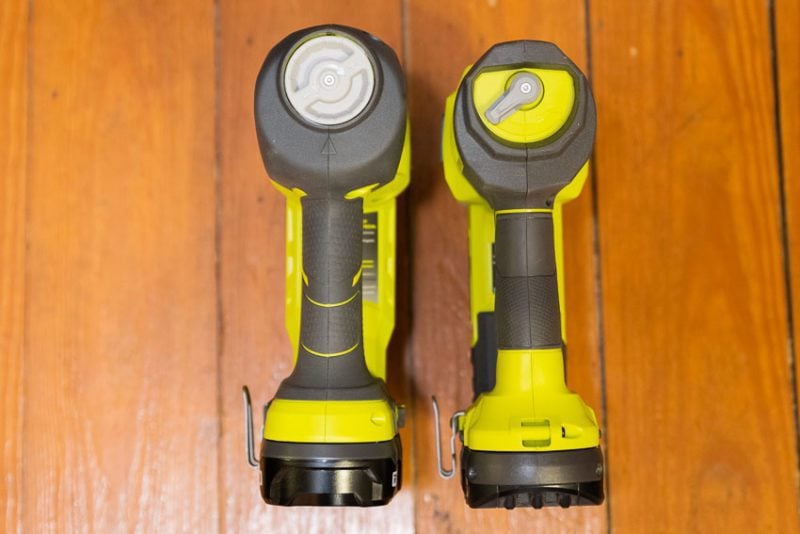 Controls on Ryobi P360 vs Ryobi P361