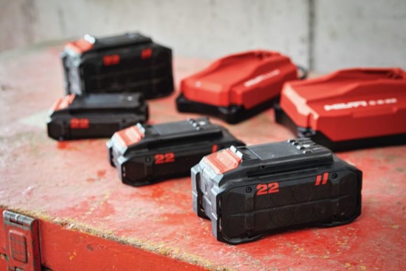 Four Different Hilti Nuron Batteries using Nuron battery technology