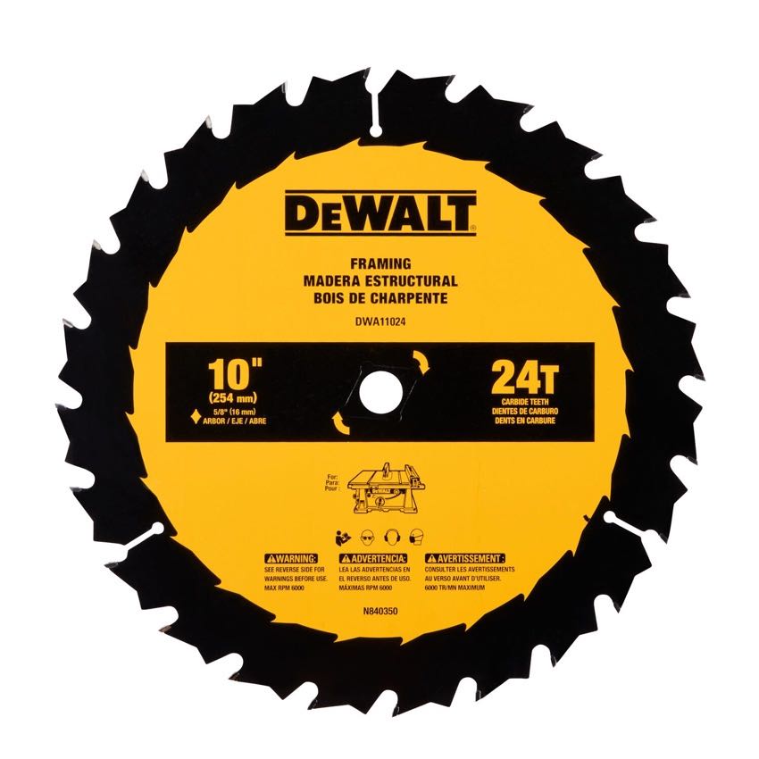 DeWalt 24T 10-inch Circular Saw Blades