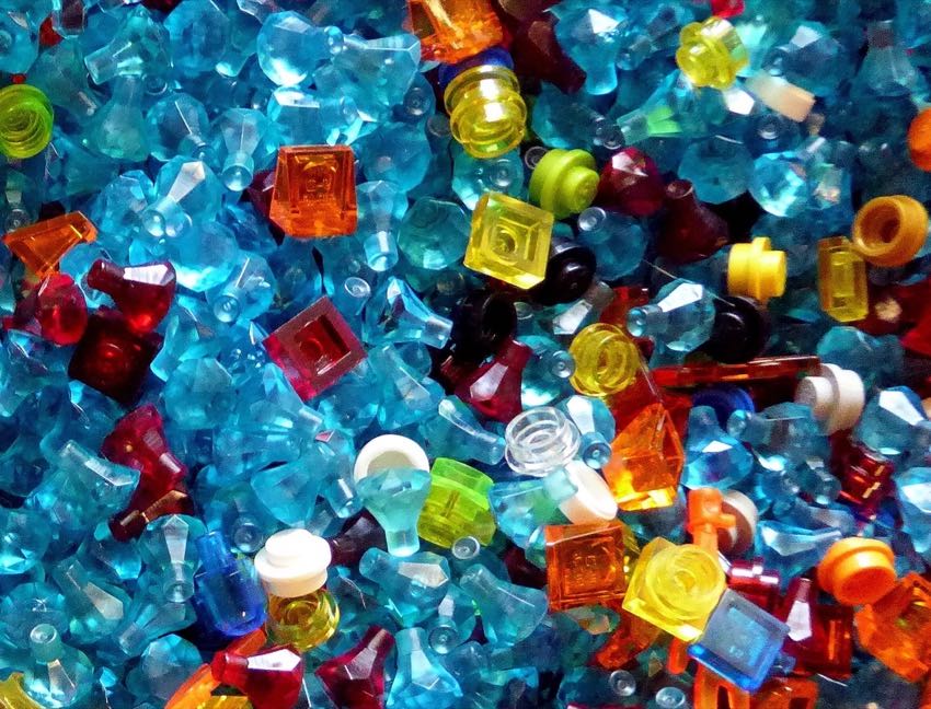 clear and translucent Lego pieces