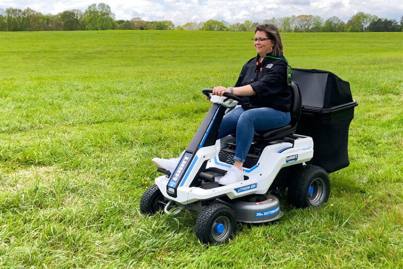 Hart Battery-Powered Riding Lawn Mower | Jen from Belts and Boxes