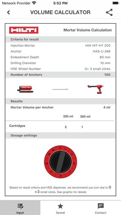 Hilti Volume Calculator App