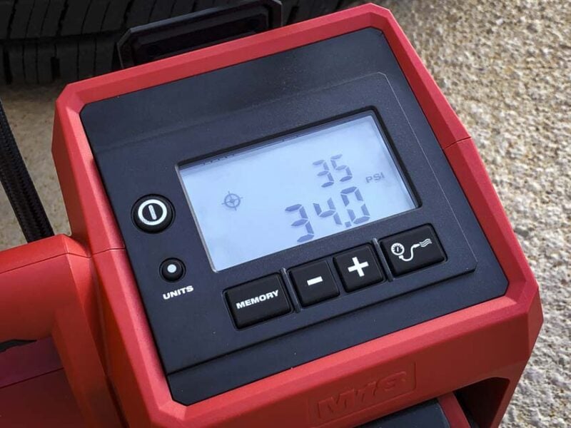 LCD screen tire pressure