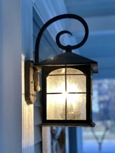 check bulbs in your porch lights and garage lights