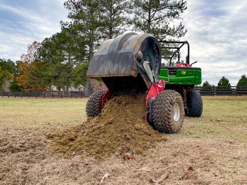 Tow and Collect Pasture Groomer Emptying
