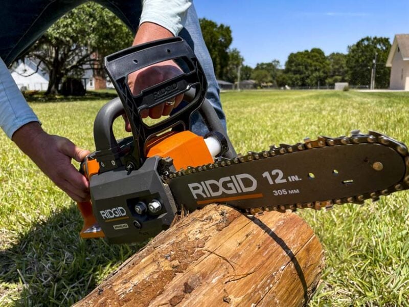 RIDGID 18V Brushless 12 in. Electric Battery Chainsaw with 6.0 Ah MAX  Output Battery and Charger R01101K - The Home Depot