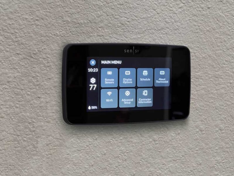 Sensi Touch 2 thermostat menu screen