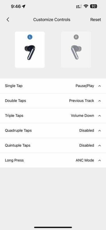 Tranya Audio app customized controls