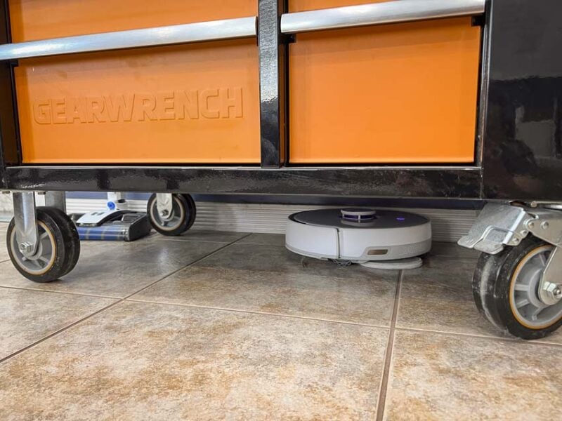 Narwal robotic mopping vacuum underneath reach