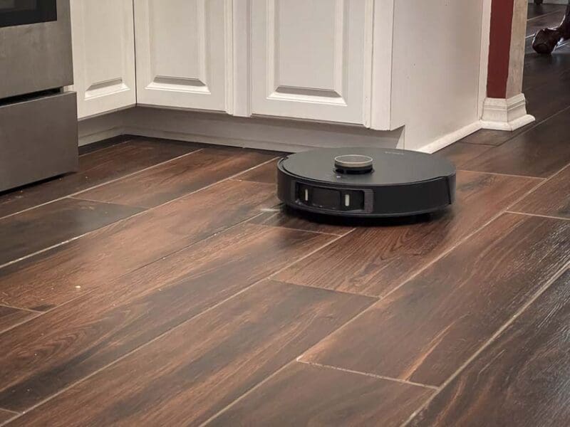robot vacuuming kitchen