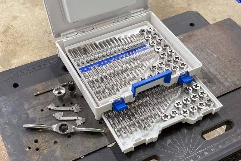 Toolant 127-Piece Ratcheting Tap and Die Set Components