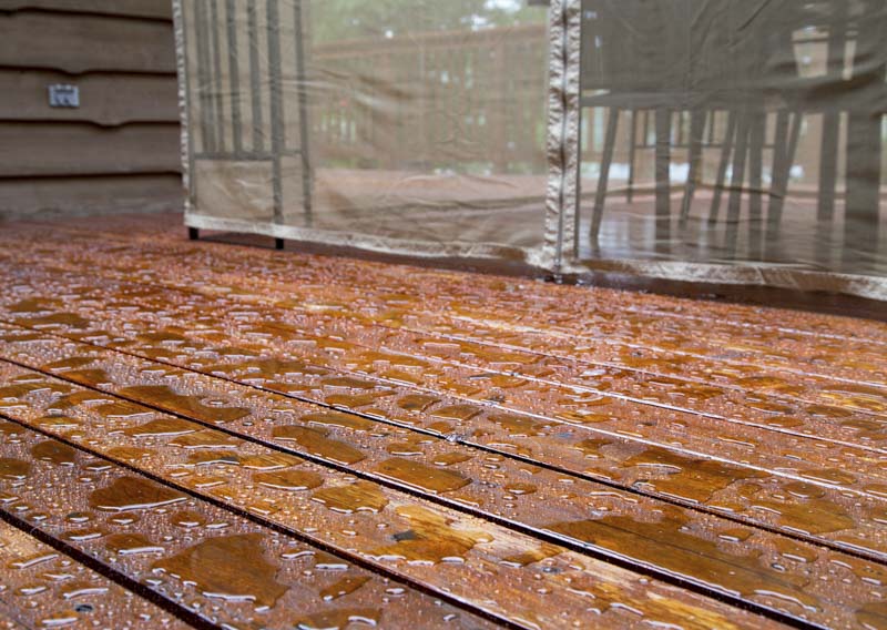 waterproofed wood deck
